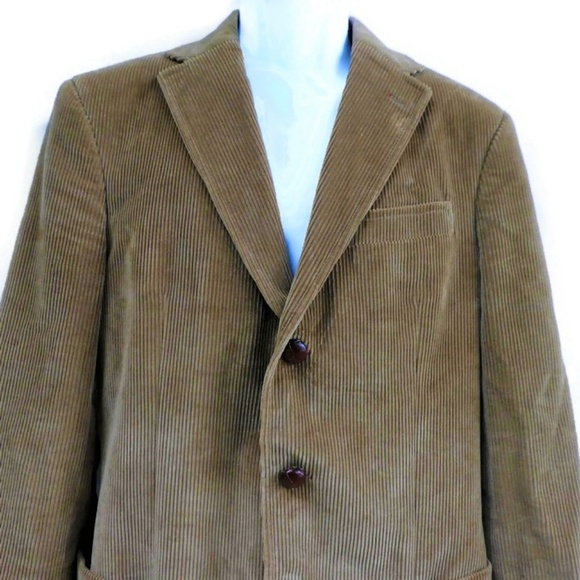 Carolina Herrera Blazer Sports Coat Corduroy Lambskin Elbow Patches Logo - Picture 3 of 8
